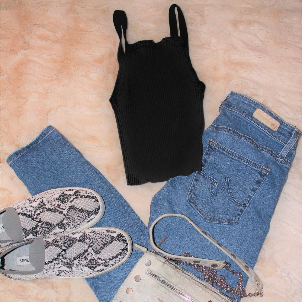 Black Cropped Tank Top